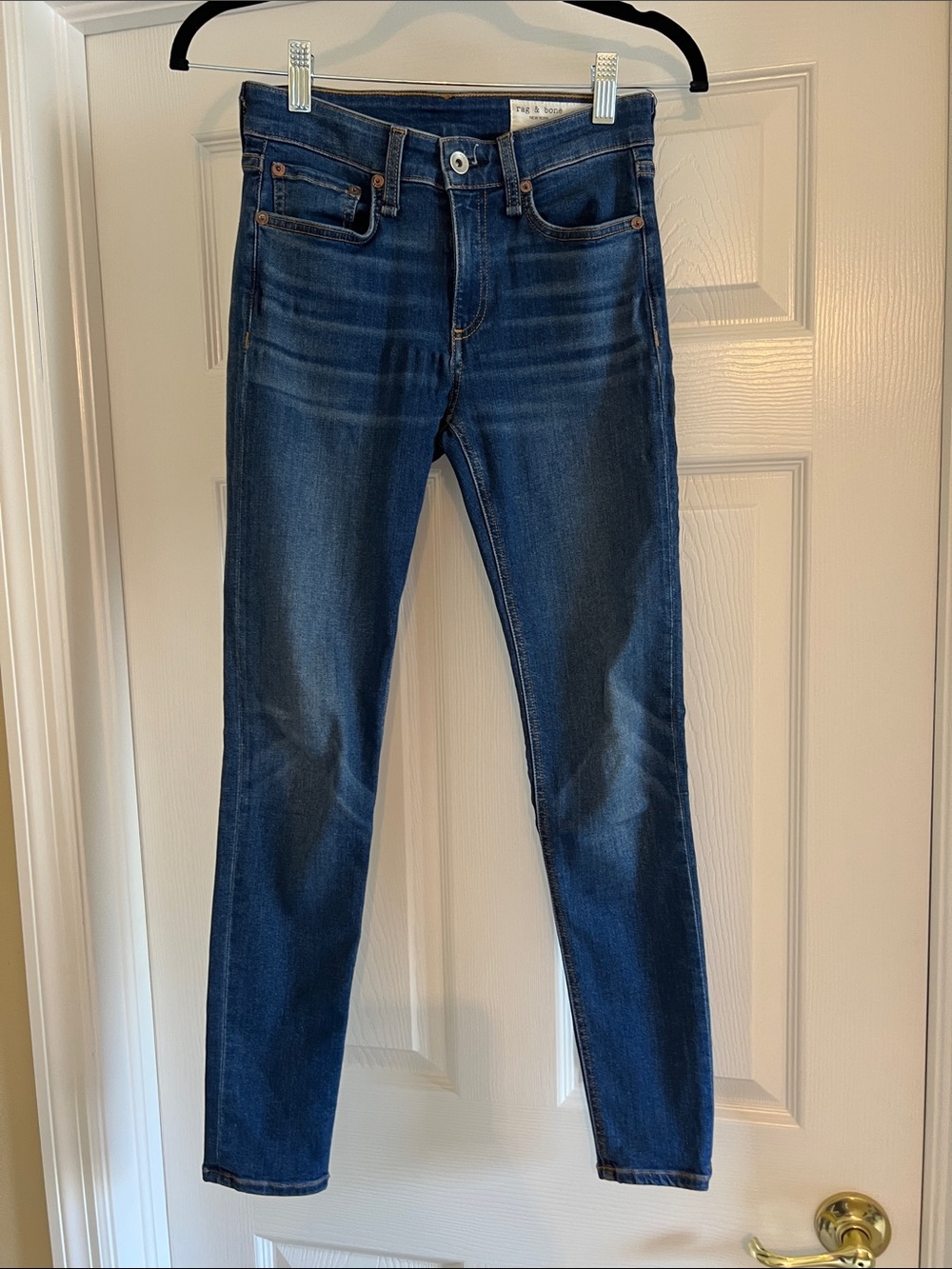 rag & bone Dark Blue Cate Mid Rose Ankle Skinny Jeans
